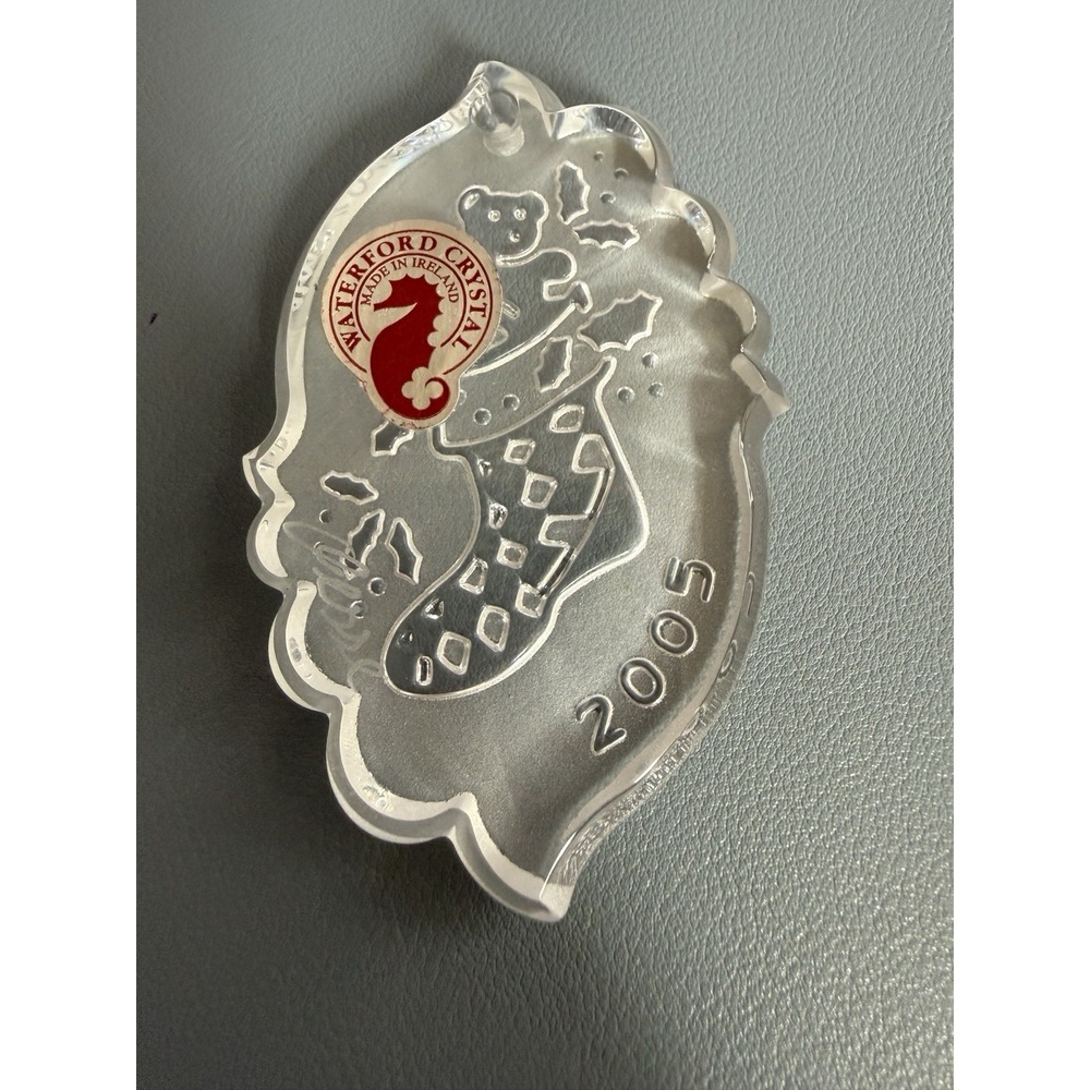 Vintage Waterford Crystal Songs Of Christmas Stocking 2005 Ornament Signed